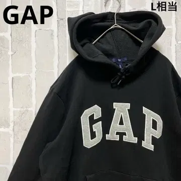 GAP 갭 후드티 S 자수 블랙 풀오버 속기모 크롭