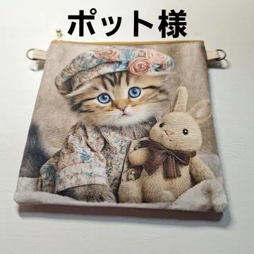 고양이, 시바견, 말티즈, 토이 푸들 패널 원단 핸드메이드 파우치