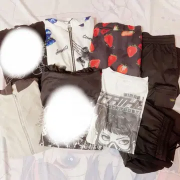 서브컬쳐 지뢰 묶음 판매 블랙 후드티 겨울 의류 딸기 곰