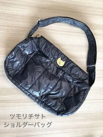 츠모리치사토 숄더 백 고양이 블랙