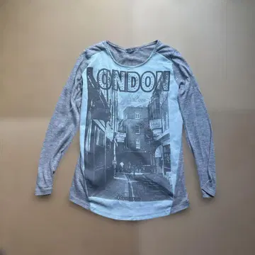 y2k 7부 소매 London 상의 라메
