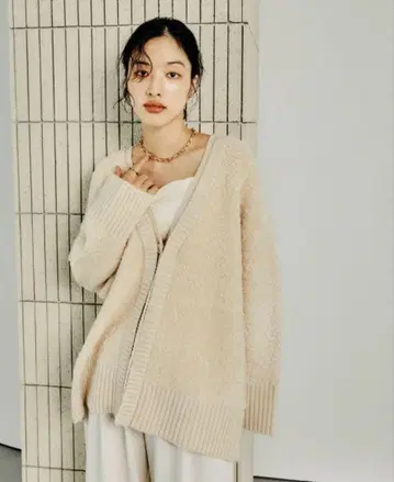 [ 미사용 ] 5 게이지 튜닉 가디건 원피스 아이보리