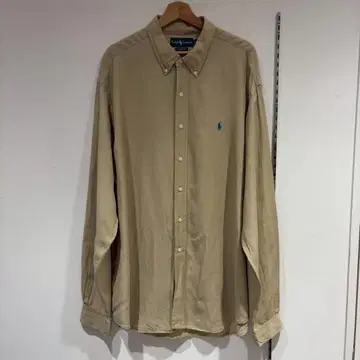 랄프 로렌 버튼 다운 셔츠 원 포인트 포니 린넨 실크