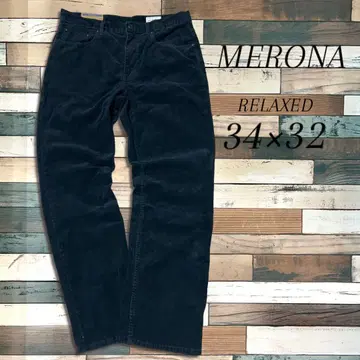 MERONA 코듀로이 팬츠 릴랙스 핏 34 x 32 블랙 새상품급