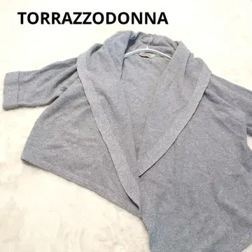 TORRAZZODONNA 라메 믹스 변형 니트 가디건 그레이