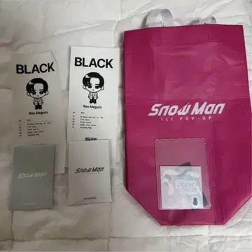 Snow Man 팝업 한국 메구로 렌 사진 세트 & 토트백