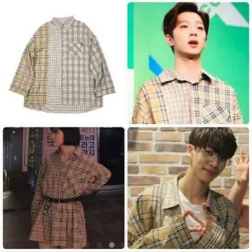 미사용 노브랜드 체크 셔츠 shirt BTS AJOBYAJO