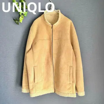 유니클로 스웨이드 보아 자켓 베이지