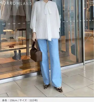 데님 와이드 스트레이트 팬츠