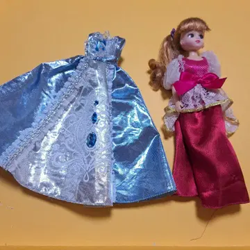 리카짱 인형 파란 드레스와 핑크 의상