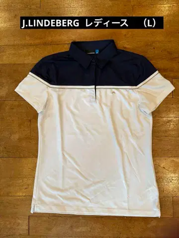 새상품급 J.LINDEBERG 피케 셔츠 L 사이즈 화이트/네이비