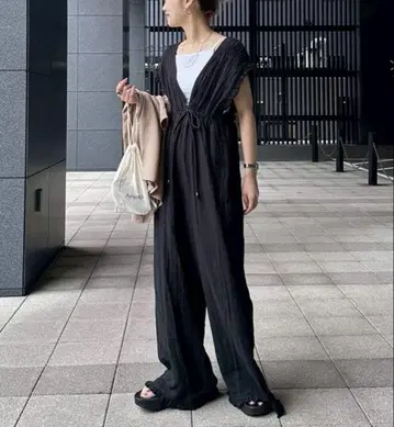 차오패닉 CIAOPANICTYPY 거즈 셔링 올인원 블랙