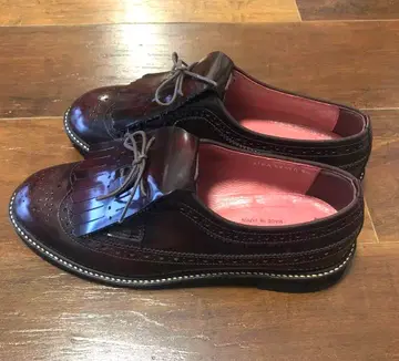 레어 HARUTA 프린지 로퍼 와인 컬러