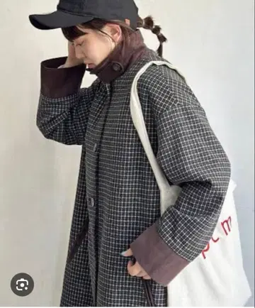 옷깃 배색 2way 스텐카라 코트