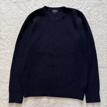 A.P.C 아페쎄 크루넥 리브 니트 네이비 S