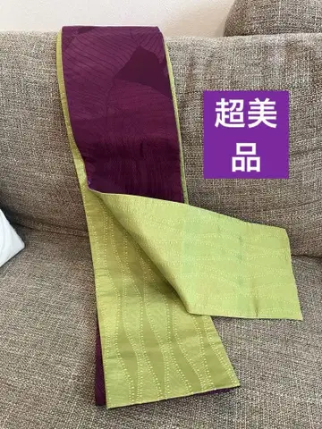 나데마츠안 세타이 보라색 x 그린 일본제 퍼플 그린 반폭 오비