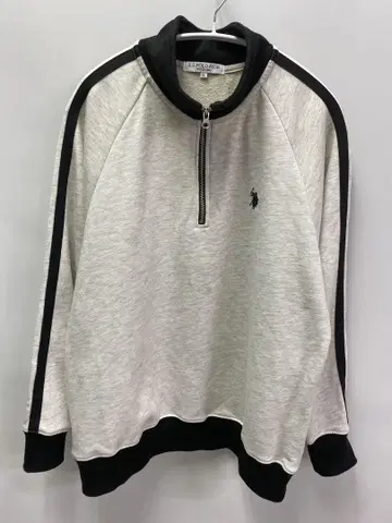 U.S. POLO ASSN. 라인 디자인 하프 지퍼 맨투맨 L