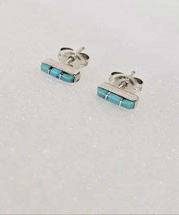터콰이즈 실버 925 바 귀걸이 작은 사이즈