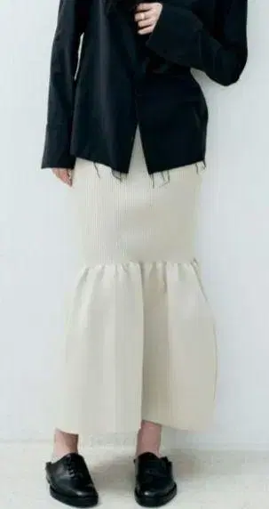 GALLARDAGALANTE 니트 머메이드 스커트 아이보리