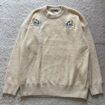 새상품급 rehacer 레어셀 샤기 니트 토끼 십이지 자수 XL