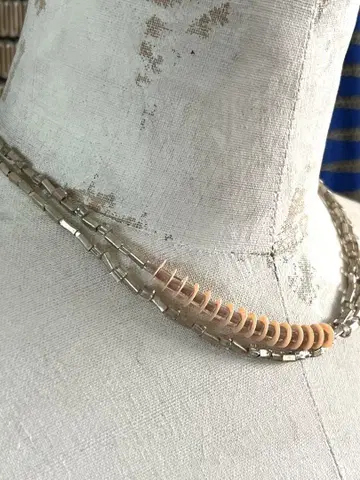 가격 인하 카렌 실버 비즈, 에티오피아 메탈 비즈 목걸이 76.5cm