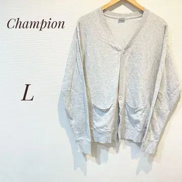챔피온 파일 원단 맨투맨 가디건 L 그레이