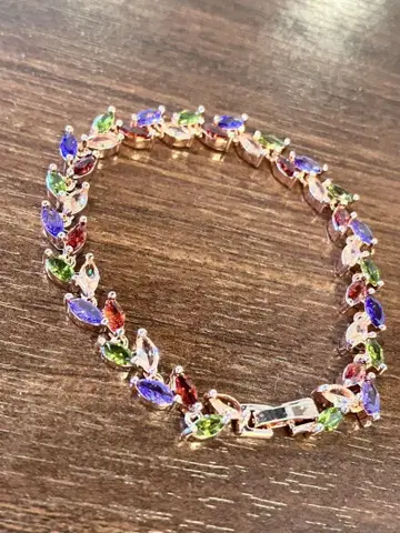 멀티 컬러 팔찌 스와로브스키 유리