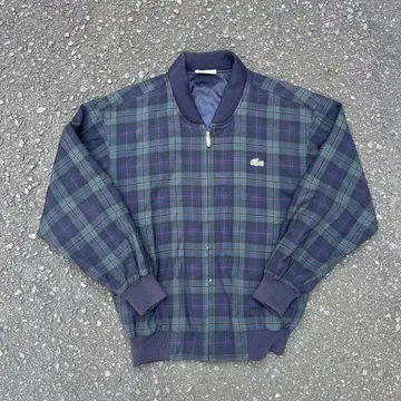 90s LACOSTE 라코스테 블루종 체크 무늬