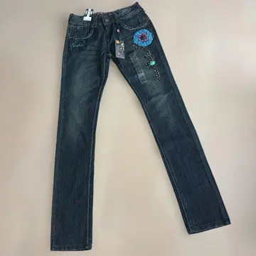 새상품 여성용 데님 청바지 청바지 오샤레 팬츠