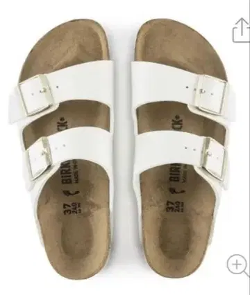 BIRKENSTOCK 빌켄 화이트 페이턴트 애리조나 샌들 37