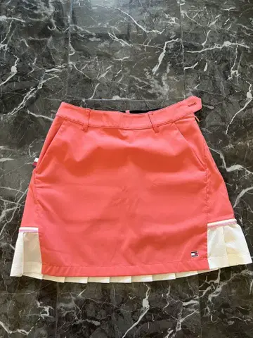 새상품 코랄 핑크 오렌지 프릴 스커트