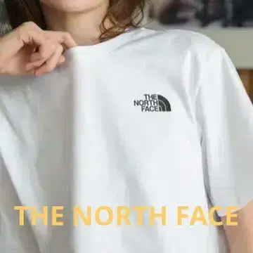 남녀 공용 THE NORTH FACE 화이트 반팔T셔츠