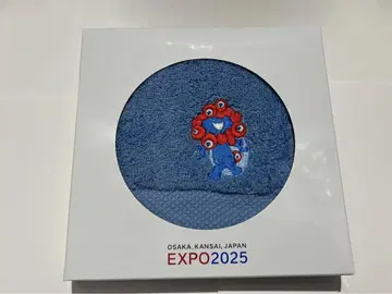 일본제 미야쿠미야쿠 원 포인트 자수 로고 손수건 네이비 24 x 25cm