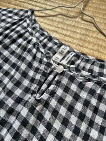 ichi 깅엄 체크 원피스 린넨