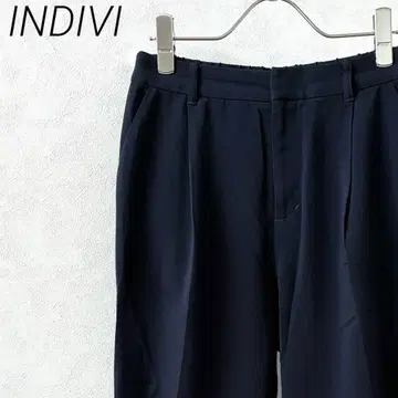 INDIVI 슬랙스 센터 프레스 허리밴딩 포켓 부착 깔끔한