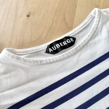 AUBERGE 바스크 셔츠 (WHITE x NAVY / size 40)