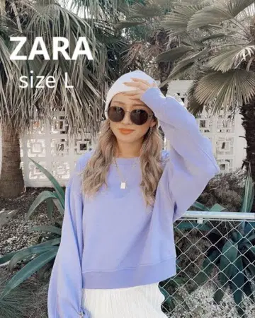 ZARA 자라 크롭 맨투맨 트레이닝복 속기모 풀오버 L