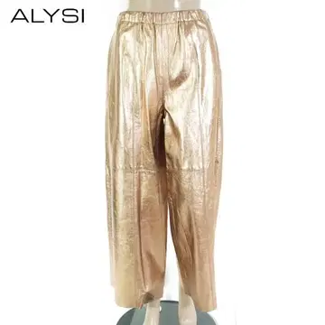 새상품 아리시 ALYSI 가죽 팬츠 42 EPT1083 L 사이즈 와이드