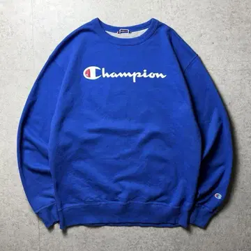 Champion 맨투맨 트레이닝복 로고 프린트 스트릿 파랑 L
