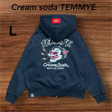 CREAMSODA 크림 소다 TEMMYE 집업 후드티 블랙 L