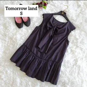 컨디션 최상 Tomorrow land 블랙 S 코튼 보타이 블라우스