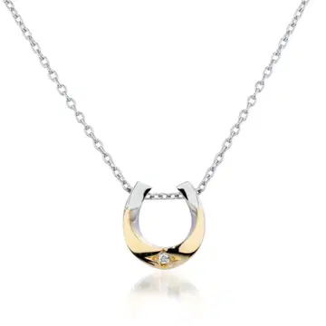 SV925/K10 DIAMOND HORSESHOE NECKLACE