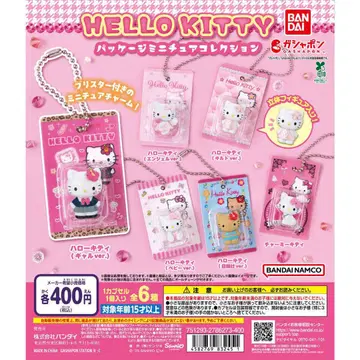 HELLO KITTY 패키지 미니어처 컬렉션 가챠 6종 컴프