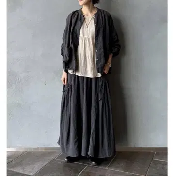 네스트로브 린넨 드로스트 개더 셔츠 자켓