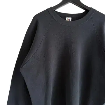 90s 빈티지 USA제 FRUIT 무지 맨투맨 블랙 XXL L