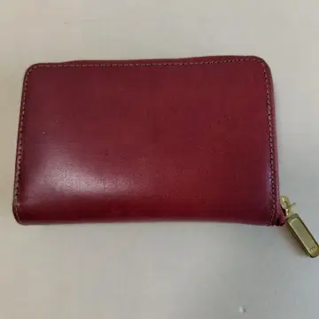 와인 레드 가죽 접이식 지갑
