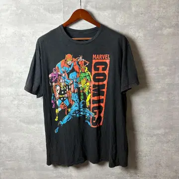 MARVEL COMICS 셔츠 멀티 캐릭터 대형 프린트 XL 블랙