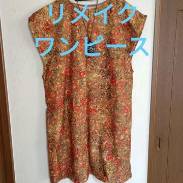 리메이크 꽃무늬 슬리브리스 원피스