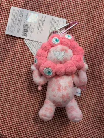 오사카 만박 미야쿠미야쿠 벚꽃 패턴 카라비너 포함 봉제 인형 키링