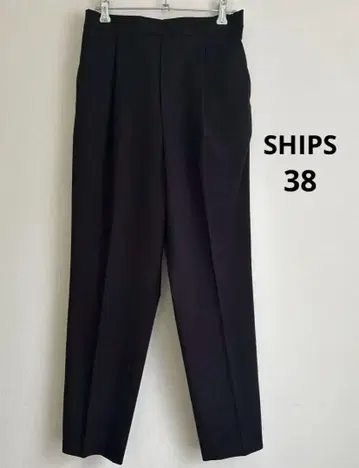 SHIPS 턱 테이퍼드 팬츠 스트레이트 블랙 38